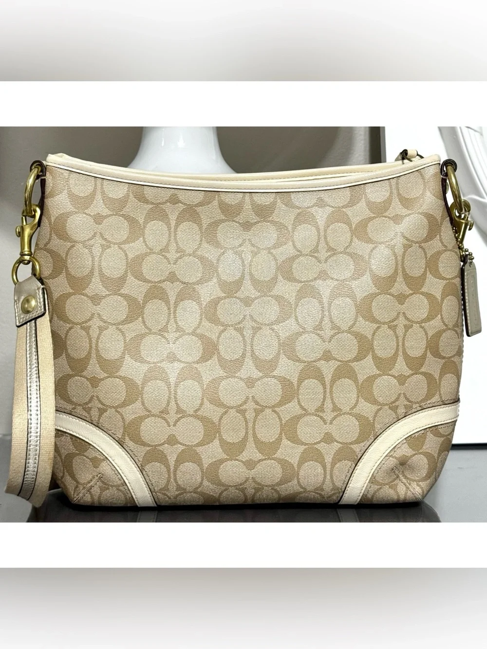 COACH Peyton Signature F19823 Convertible Hobo Shoulder/Crossbody Bag